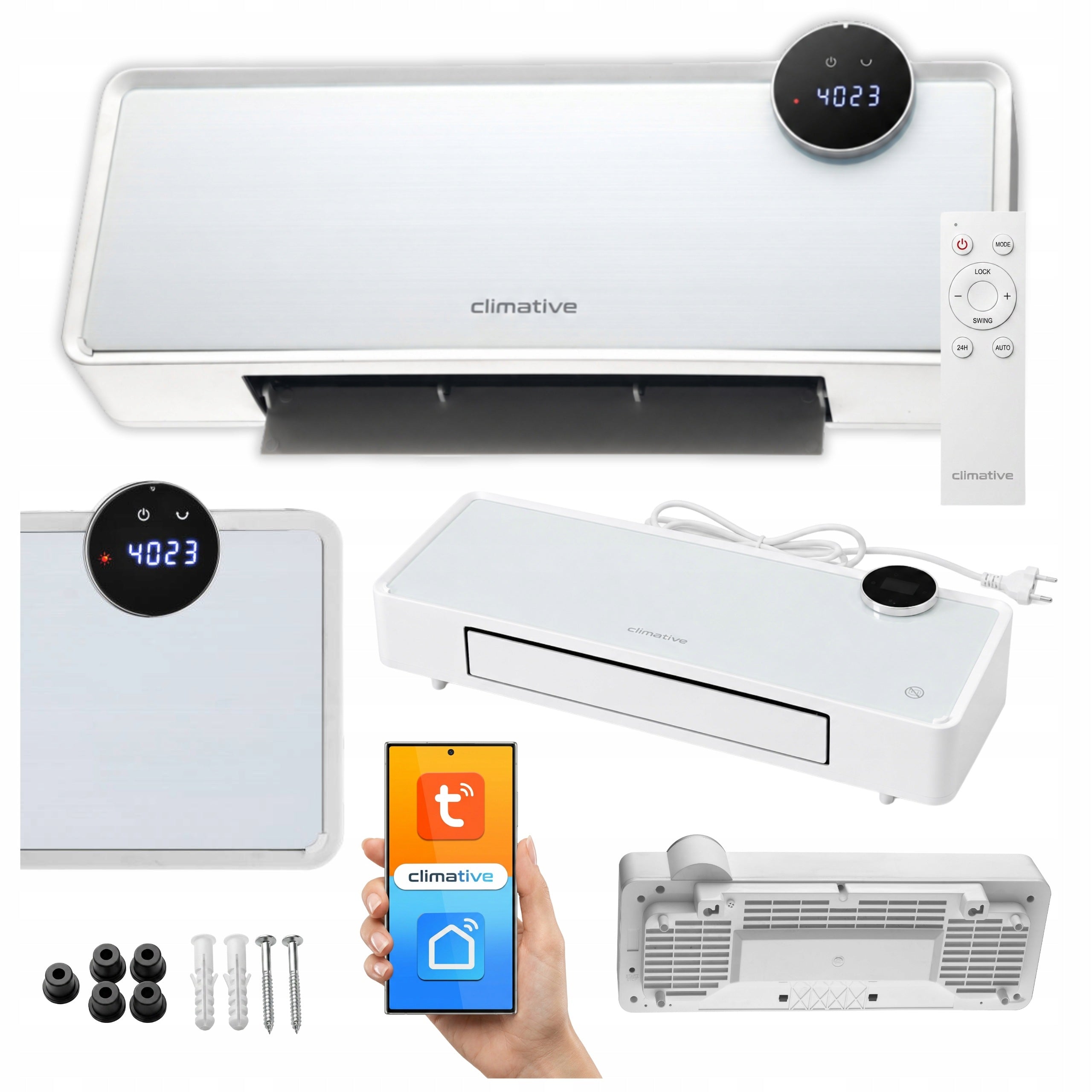 Air curtain ELECTRIC HEATER Climative GlassAir 2000W WiFi PILOT