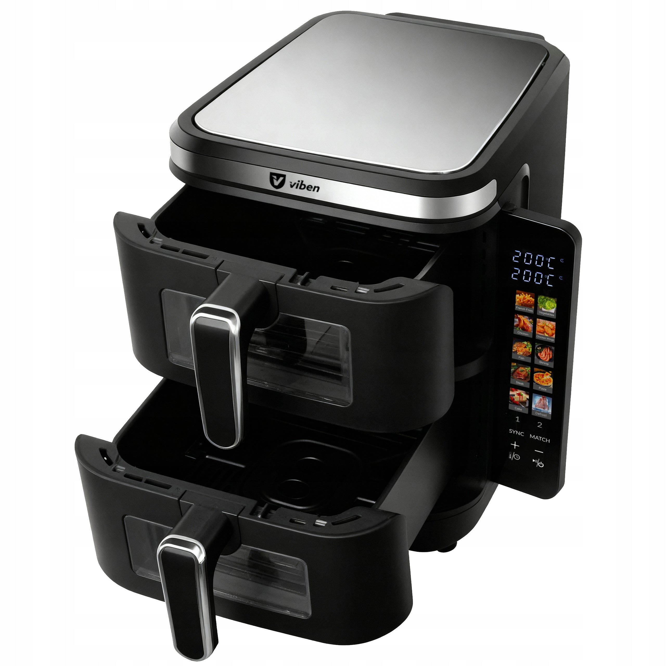 Air fryer airfryer non-fat two-chamber vertical air fryer 2800W 11L Brand Viben