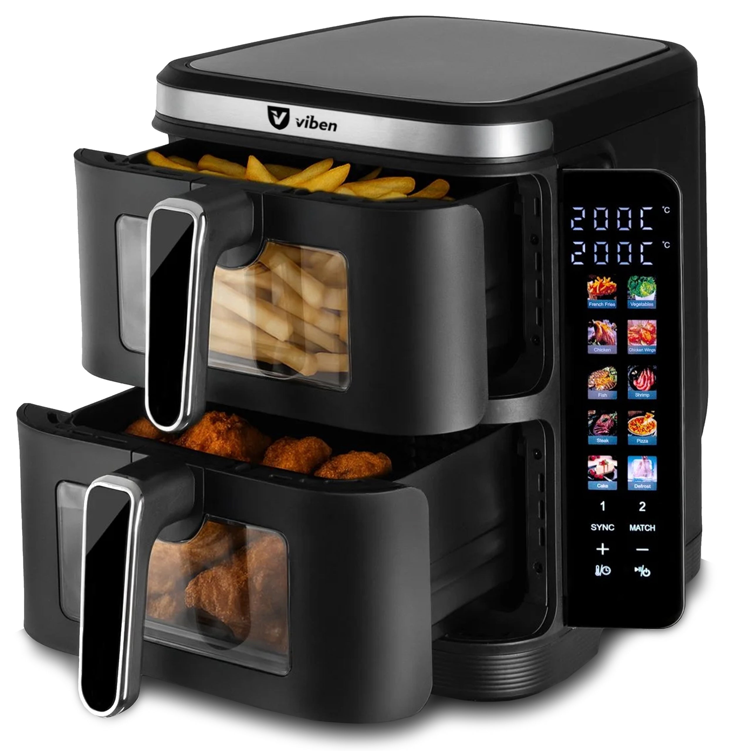 Air fryer airfryer non-fat two-chamber vertical air fryer 2800W 11L Packaging status original