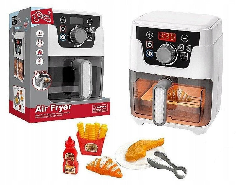Air fryer with light and sound