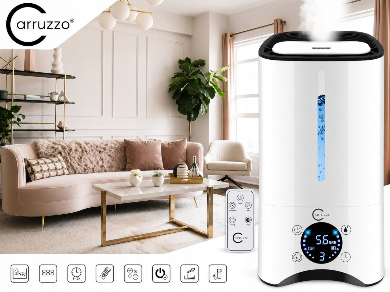 Air humidifier AUTOMATIC + AROMATHERAPY 6in1 +12 OILS FILTER PILOT Medical device no