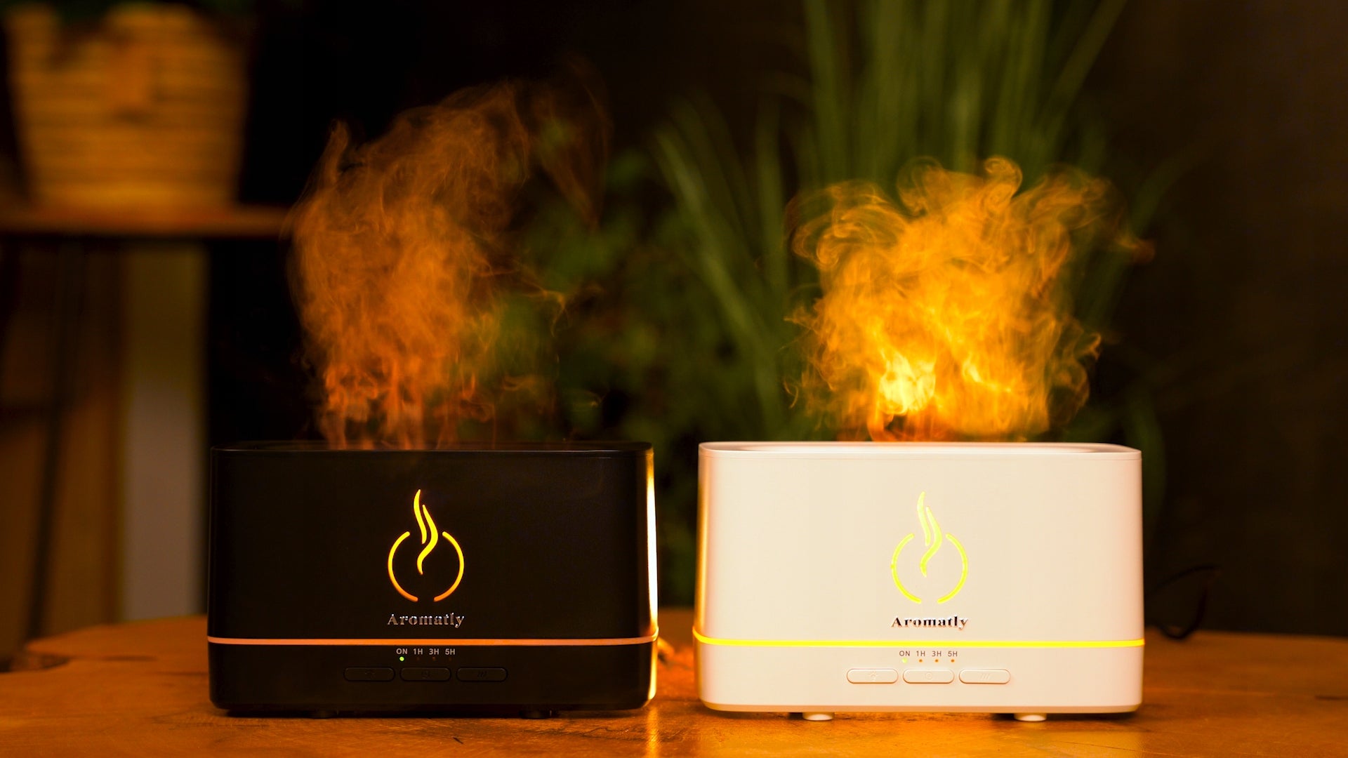 Air humidifier Aromatly - Flame 2 diffuser fire effect lamp Dominant color white