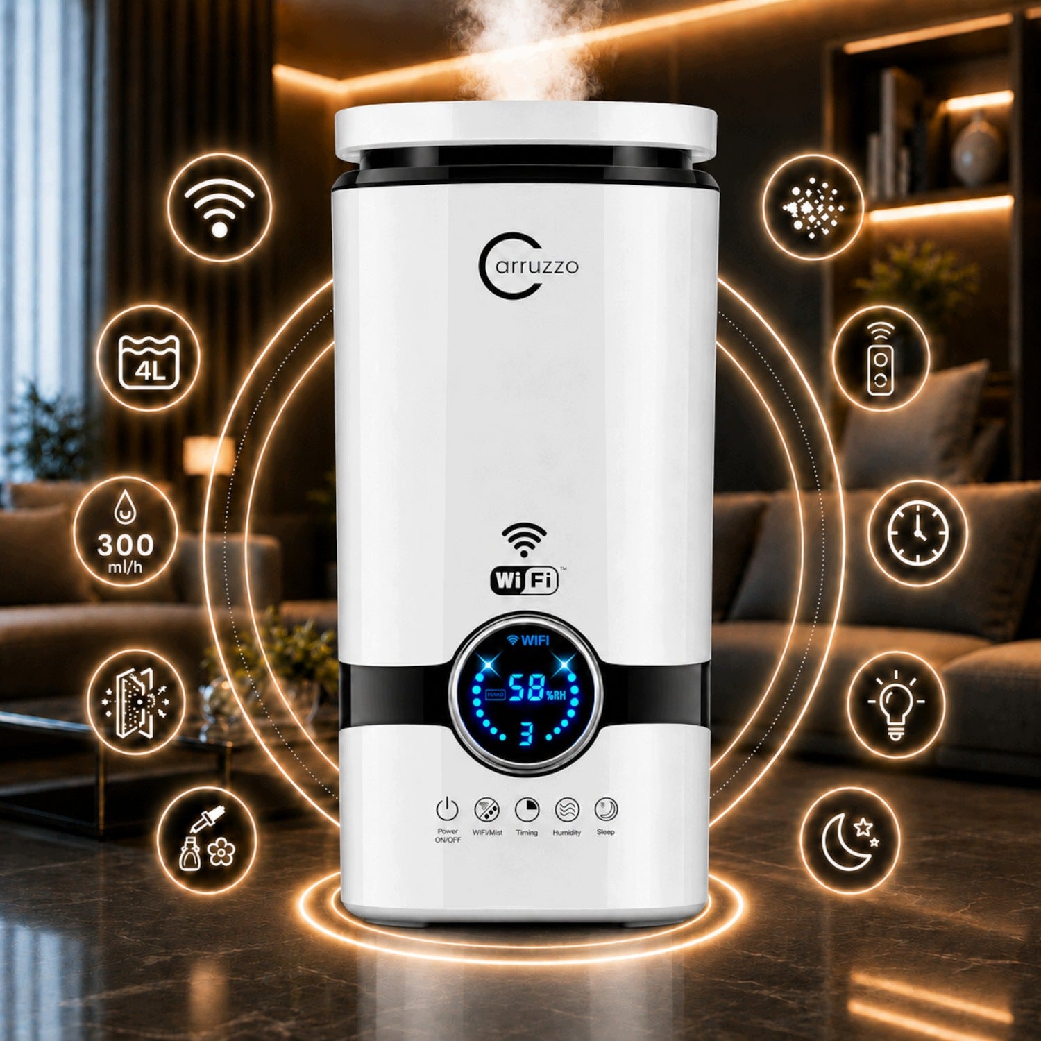 Air humidifier SMART HOME+ WIFI automatic AROMATHERAPY OILS PILOT Medical device no
