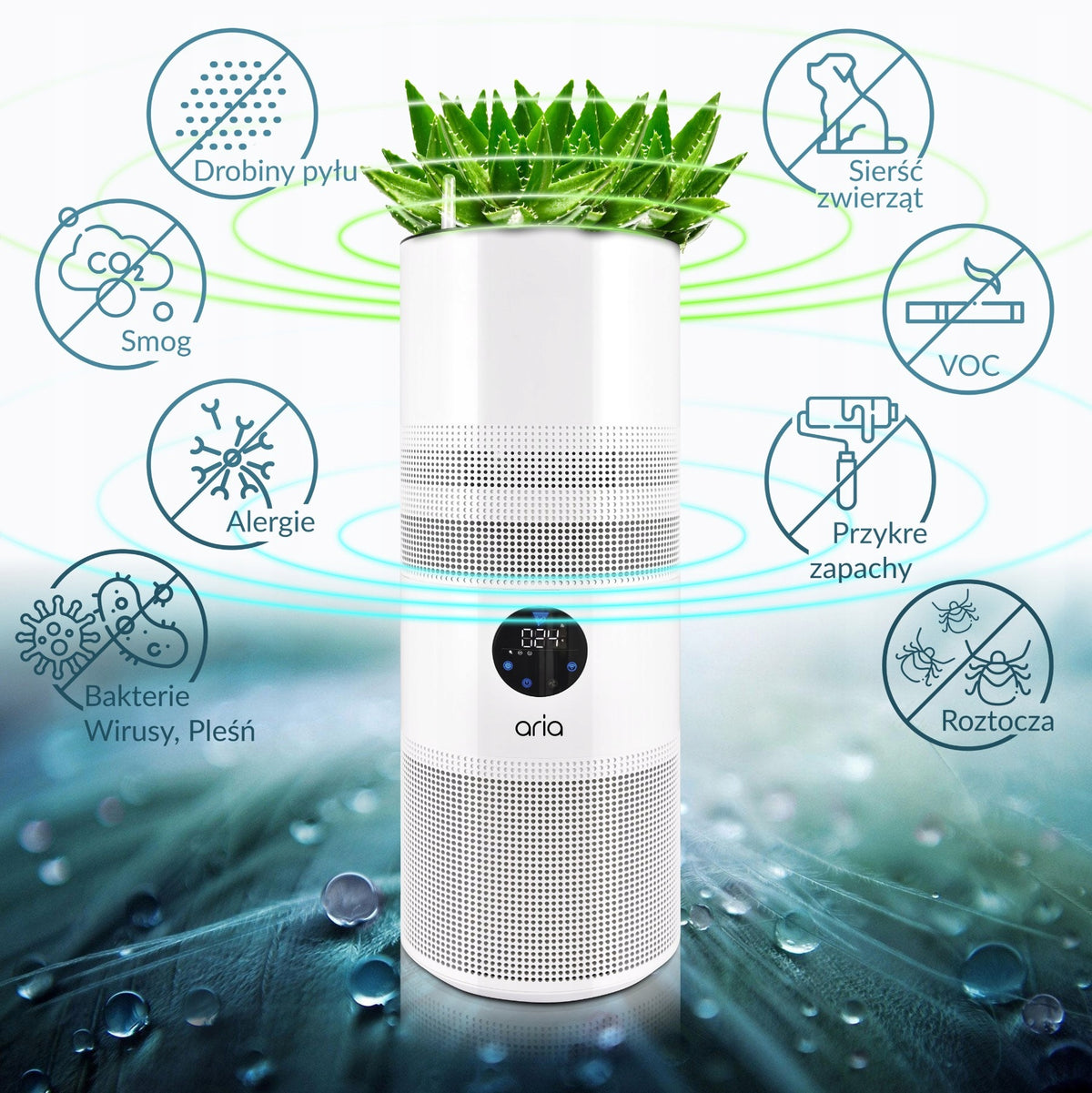Air purifier + IONIZER + Wifi + UV lamp + HEPA filter Brand Aria