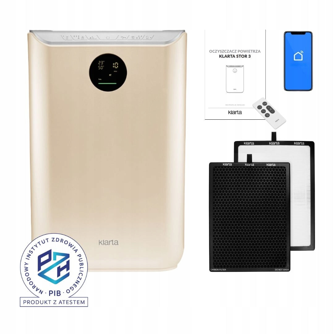 Air purifier Klarta Stor 3 Gold 80m² H13