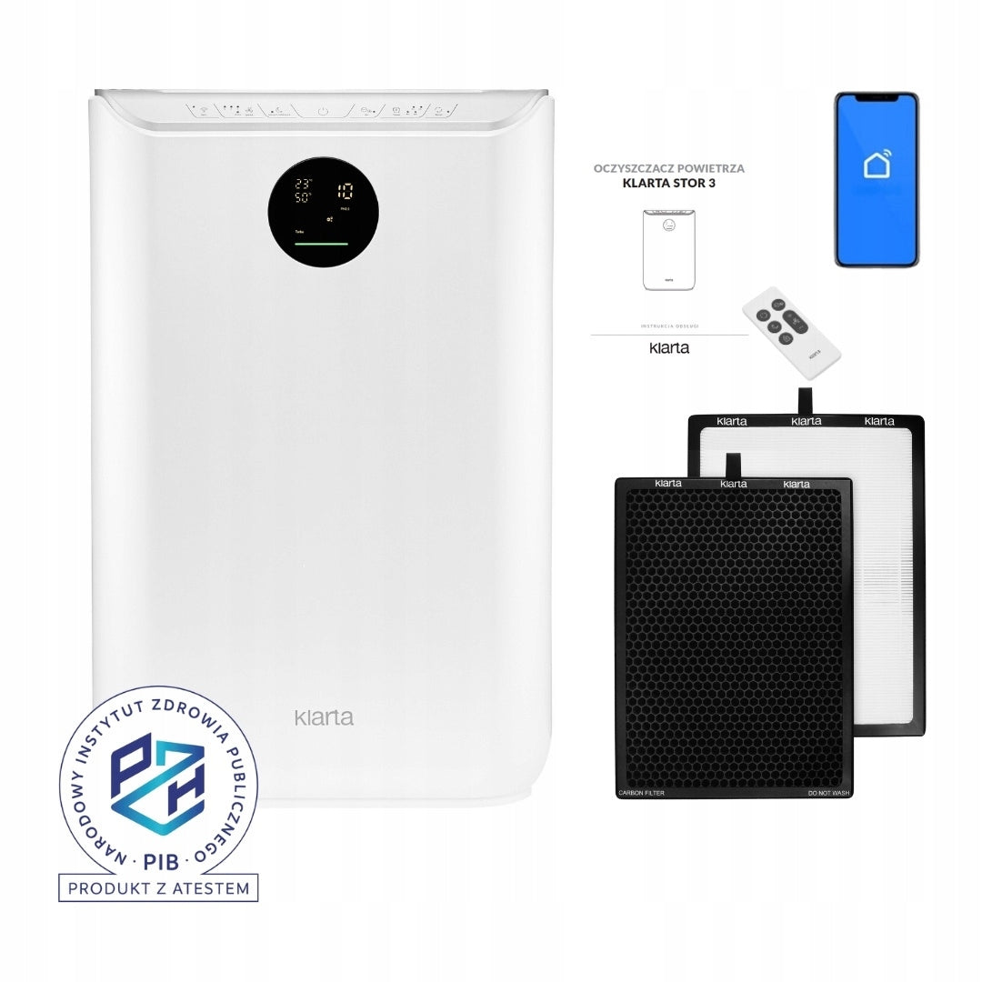 Air purifier Klarta Stor 3 White 80m² H13
