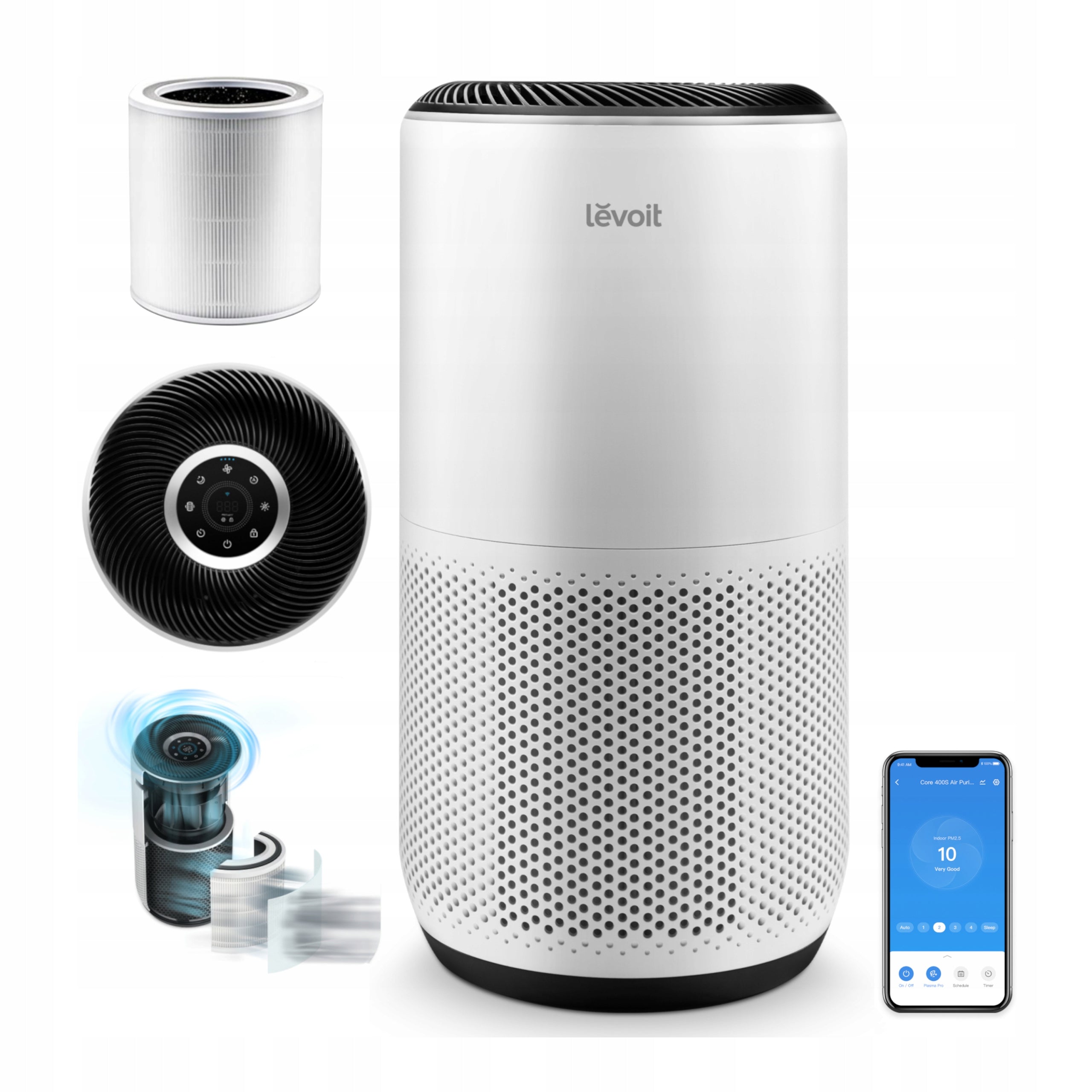 Air purifier Levoit Core 400S HEPA H13 smog smoke smart wifi 83 m2