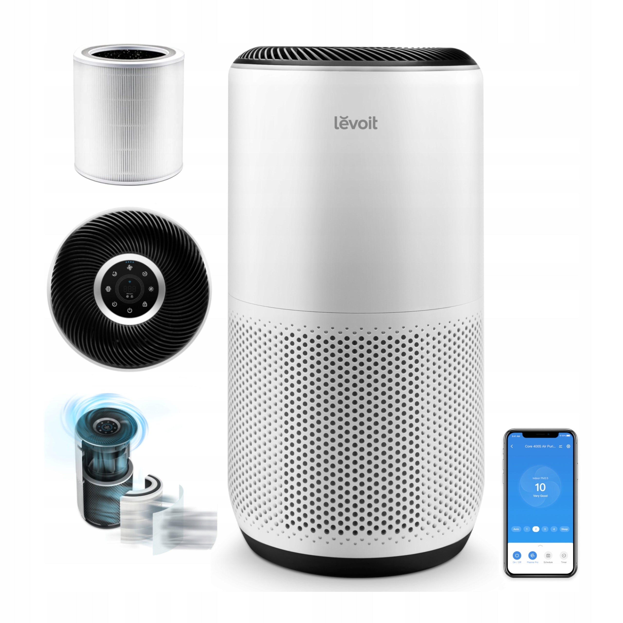 Air purifier Levoit Core 400S HEPA for allergy sufferers strong 400 m3/h