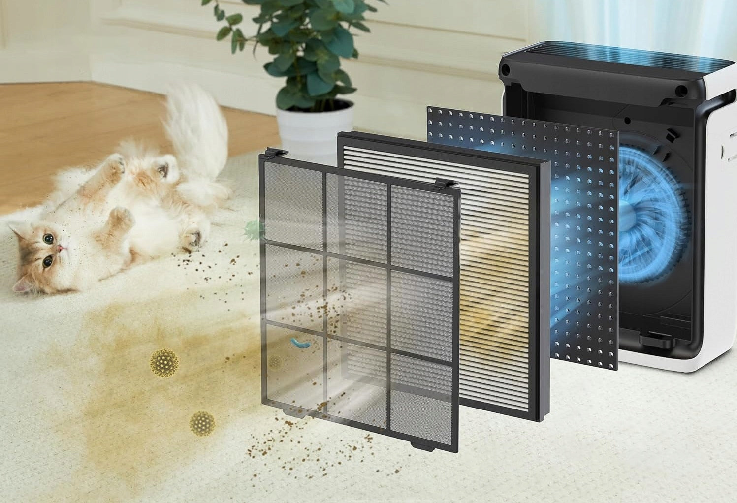 Air purifier Levoit Vital 100S HEPA quiet powerful smart wifi 52 m2 Maximum efficiency 243 m³/h