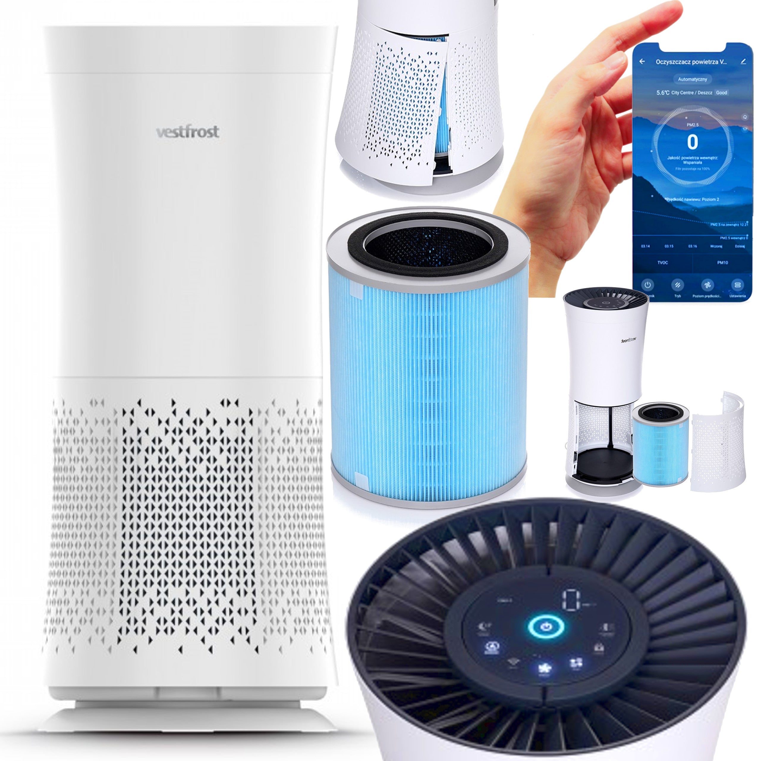 Air purifier Vestfrost VP-A1Z40WH + UV-C LED lamp + Ionizer
