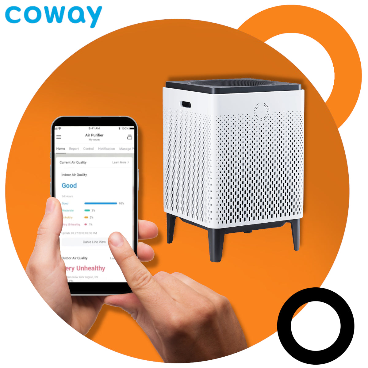 Air purifier up to 70 m2 Night mode Allergy friendly Coway Airmega 300 S EAN (GTIN) 8809239759817