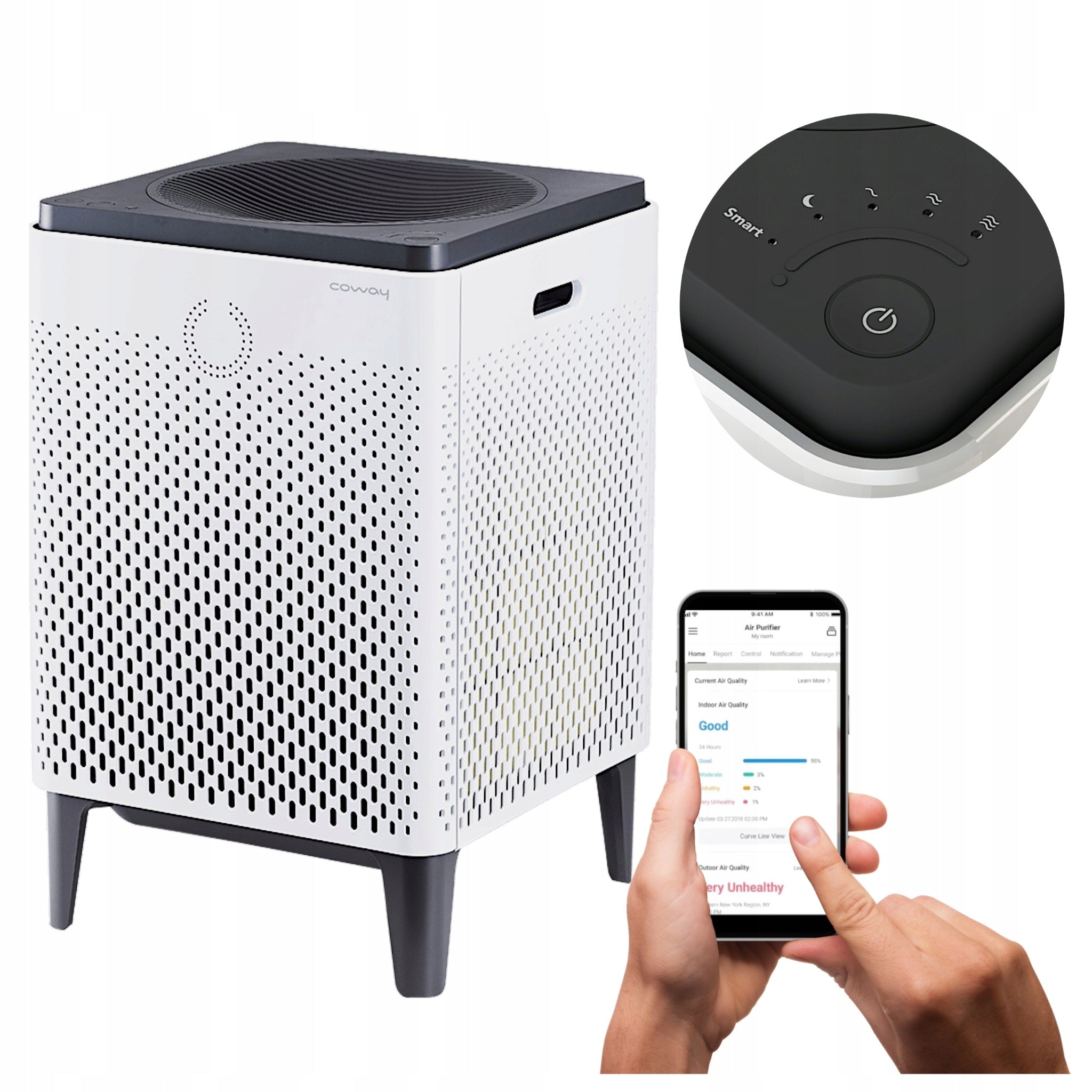 Air purifier up to 70 m2 Night mode Allergy friendly Coway Airmega 300 S