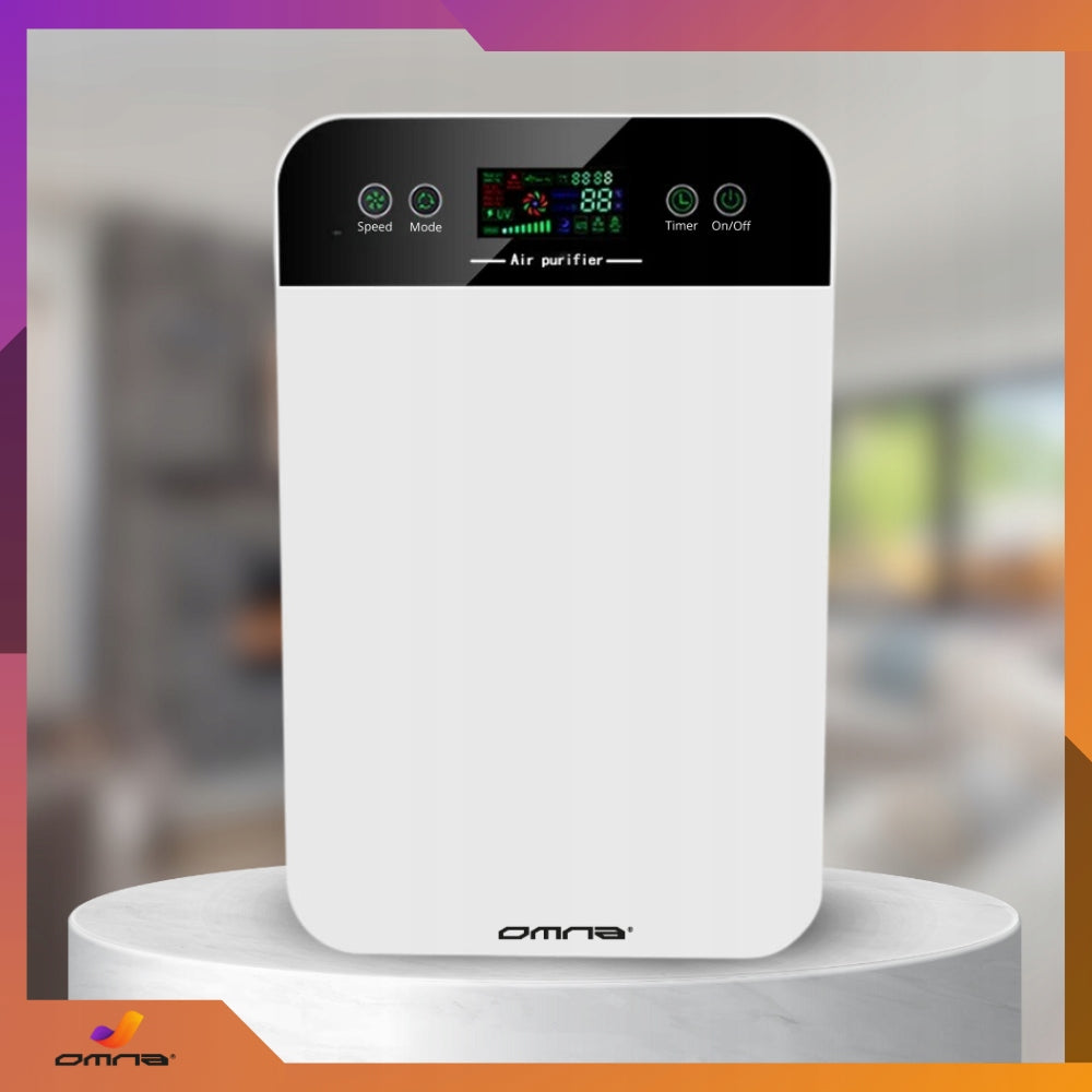 Air purifier with ionizer large for allergy sufferers hepa ions UV-C lamp Brand Omna