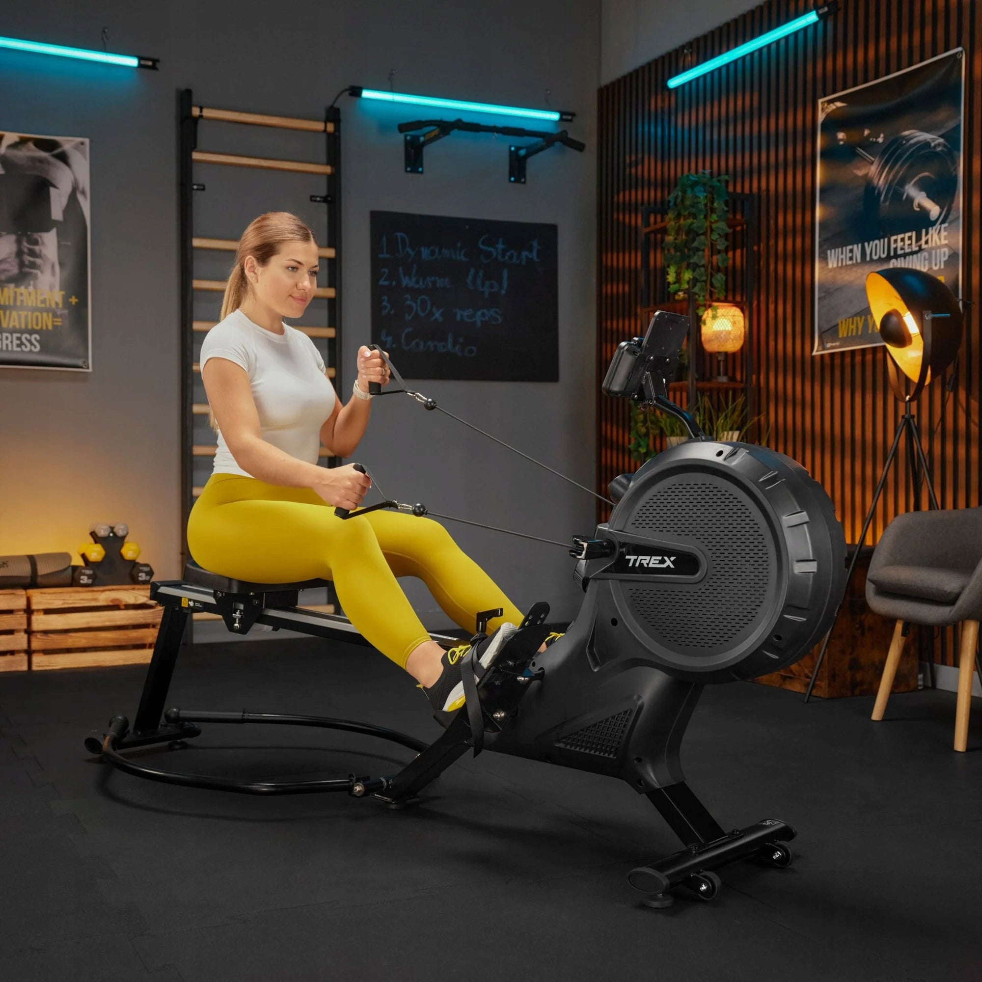 Air rowing machine magnetic training ergometer for exercise Trex Sport Packaging status original