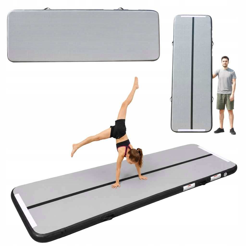 Air track gymnastic mattress exercise mat pump grey