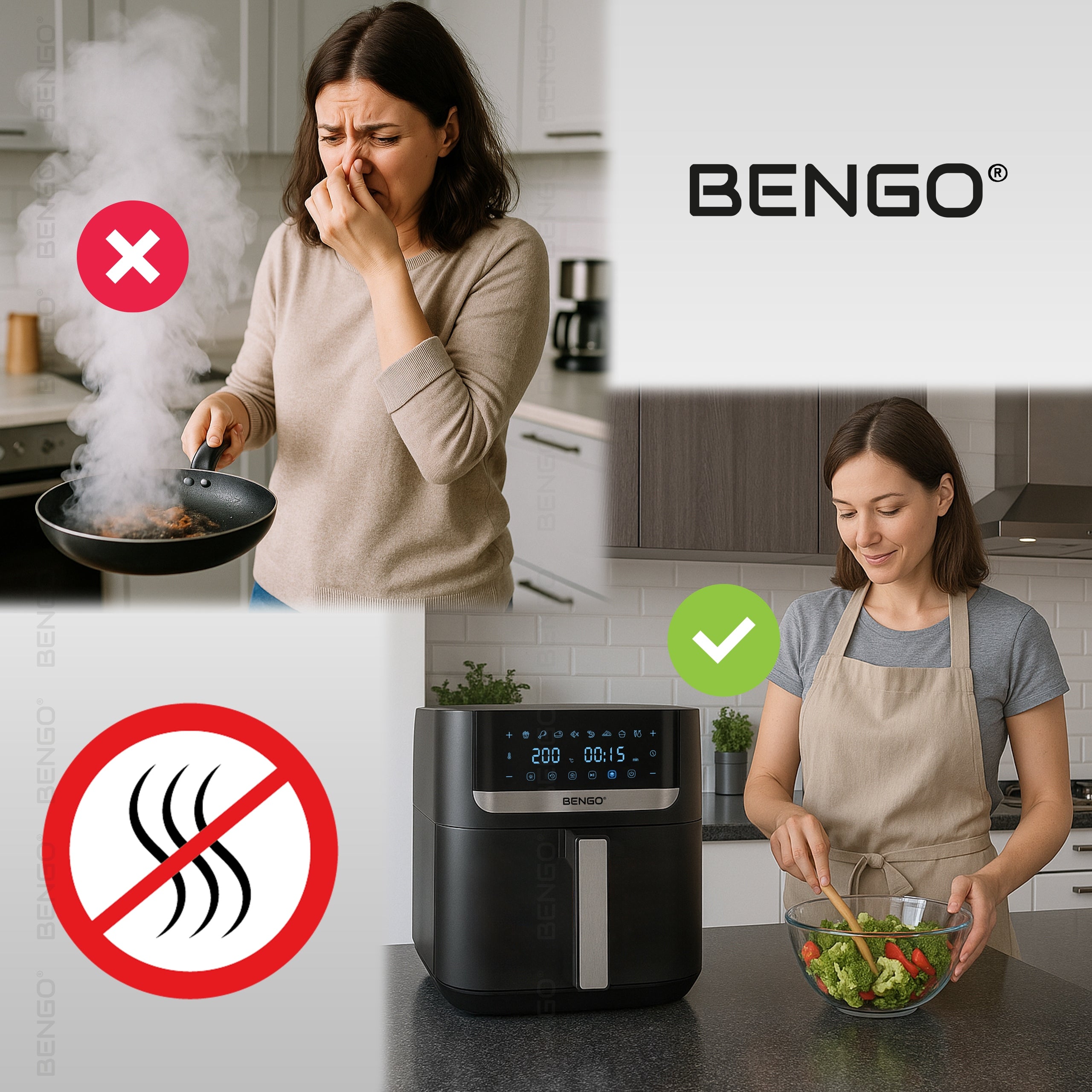 AirFryer Fat Free Fryer Grilling Nonstick Large 6L LED Bowl volume 6 l