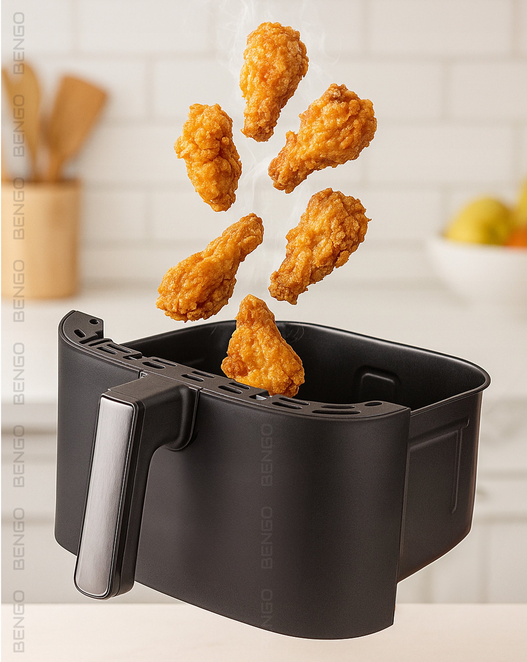 AirFryer Fat Free Fryer Grilling Nonstick Large 6L LED Brand BENGO