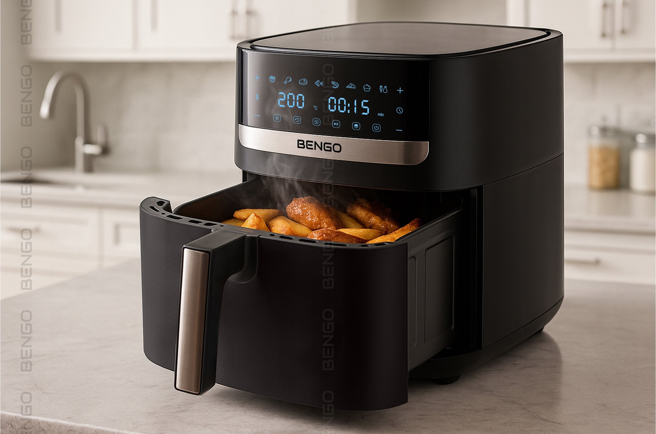 AirFryer Fat Free Fryer Grilling Nonstick Large 6L LED Packaging status original