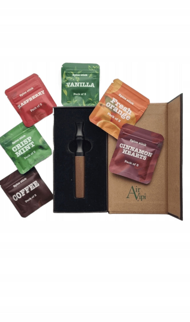 AirVipi Aromatic Nicotine Free Inhaler – Dark Brown | 6 Flavors