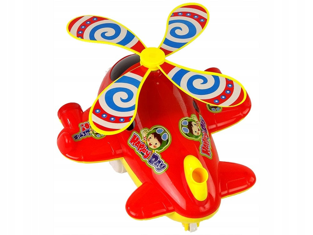 Airplane Pusher Stick Bell Red Brand LEAN Toys