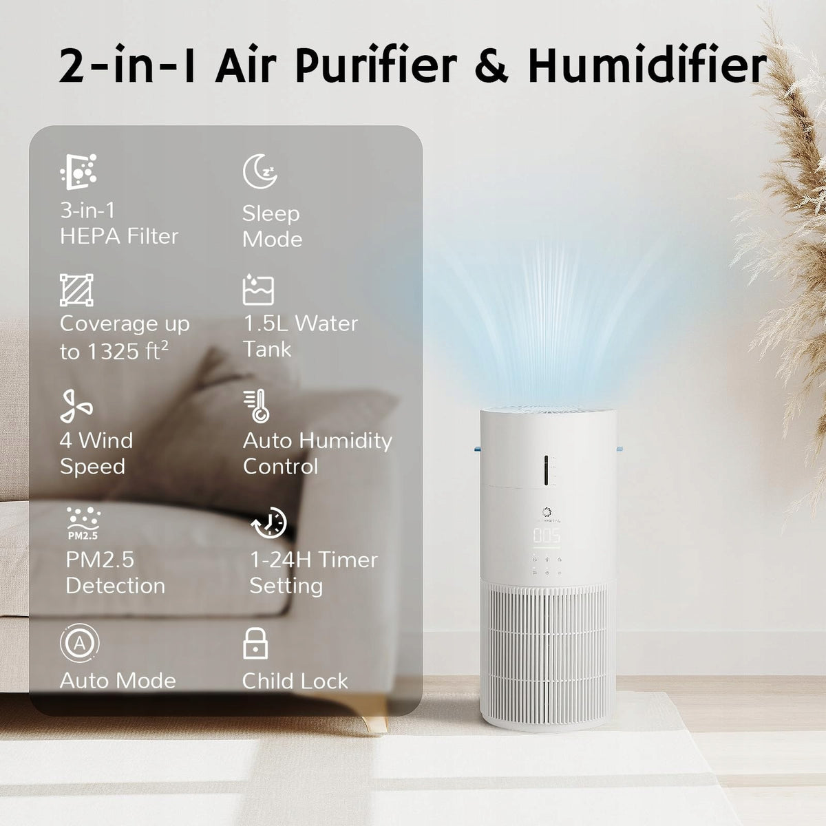Airthereal AEH300 2w1 Oczyszczacz i nawilżacz powietrza 125m² Brand no brand