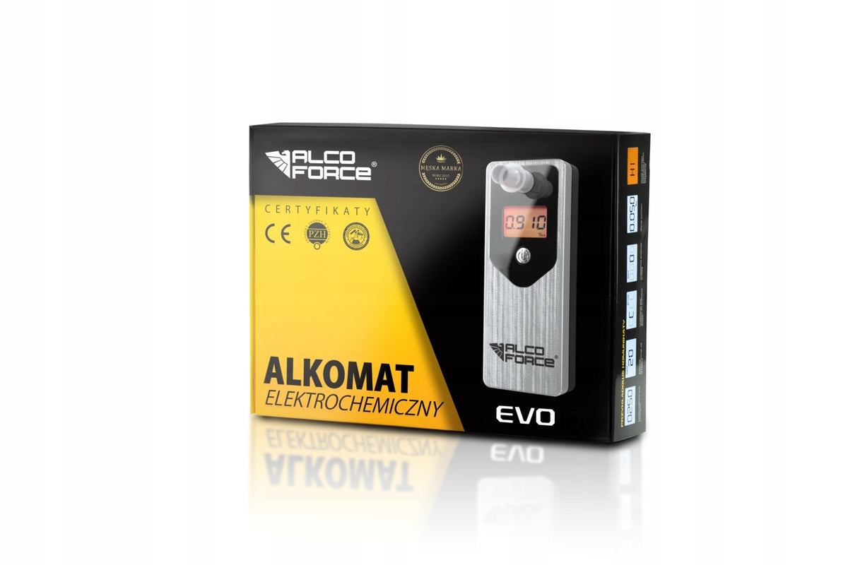 AlcoForce EVO Silver breathalyzer Manufacturer code EVO