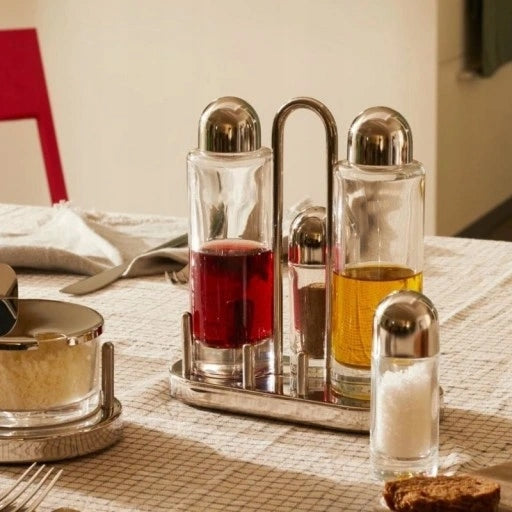 Alessi 5070 Seasoning Set Salt shaker Pepper shaker Vinegar Oil Bottle Packaging status original