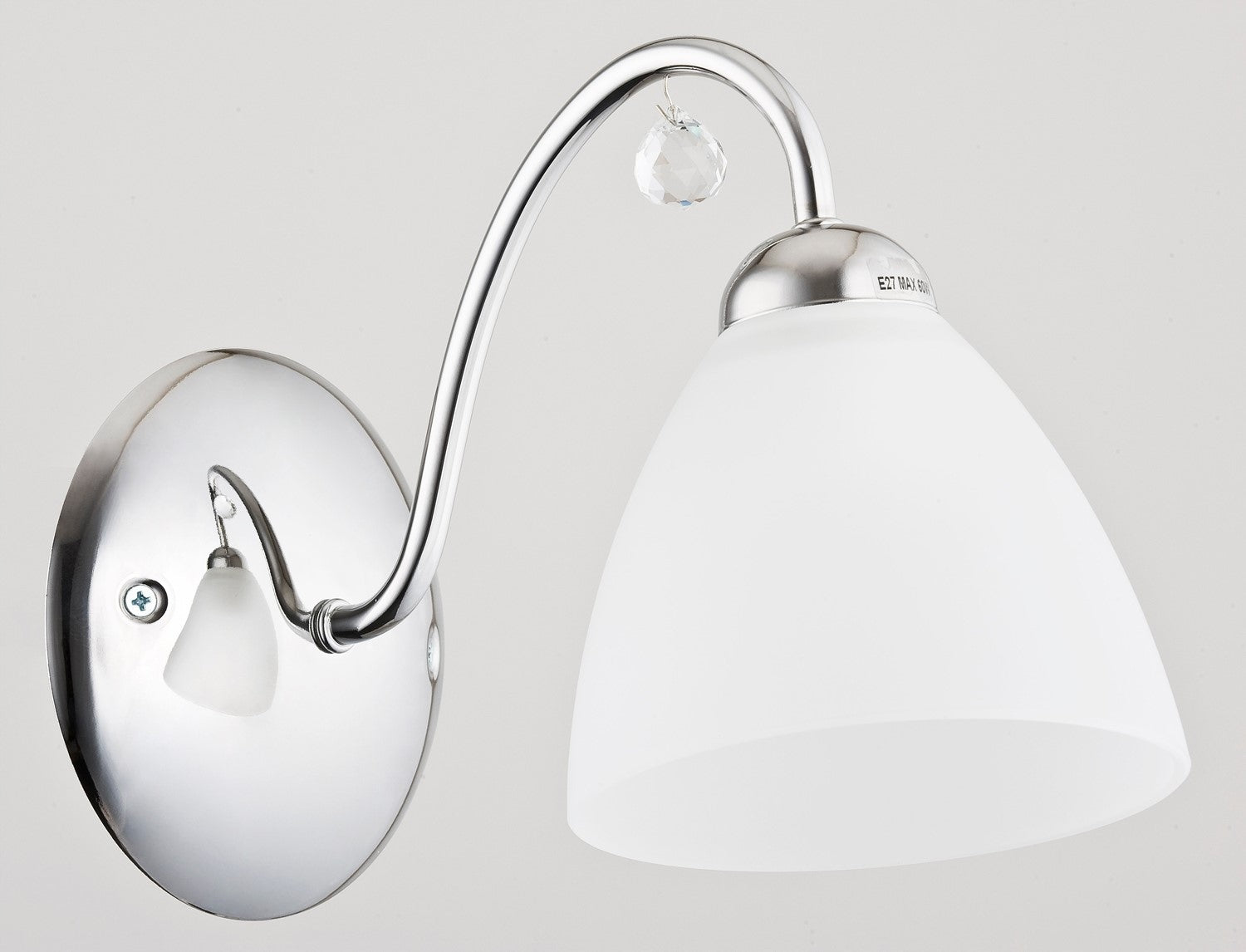 Alfa Amarillo Classic Silver Wall Lamp with E27 Crystal for Bedroom Manufacturer code 23740