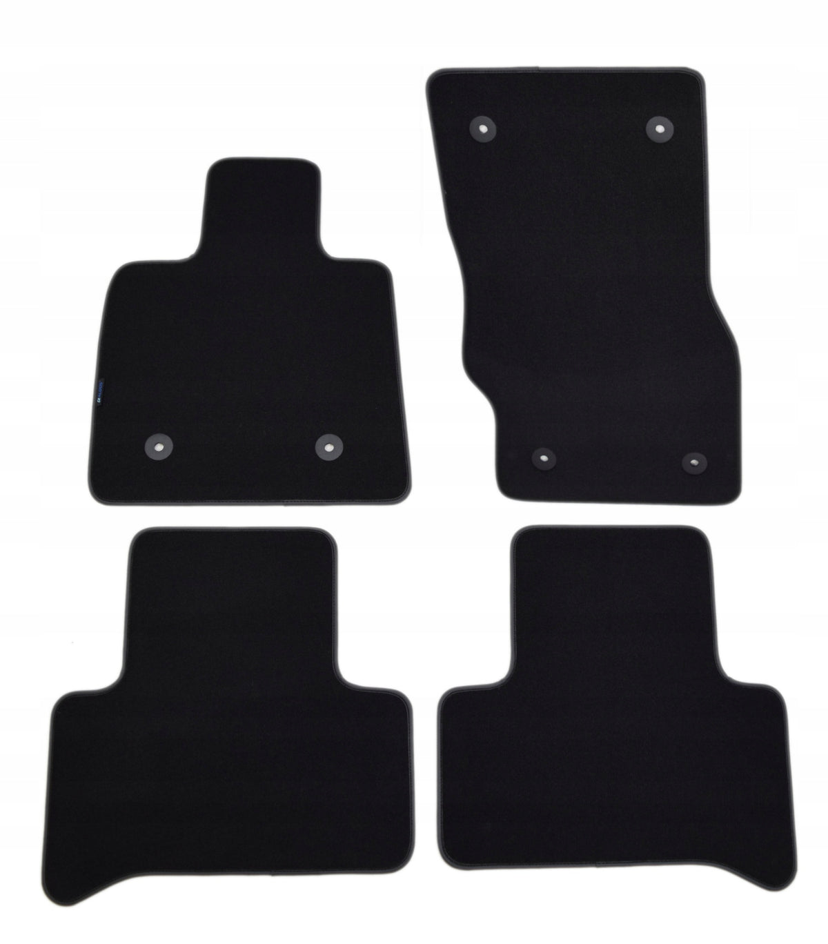 Alfa Romeo Stelvio since 2017. Black velour rugs - Gold PLUS.