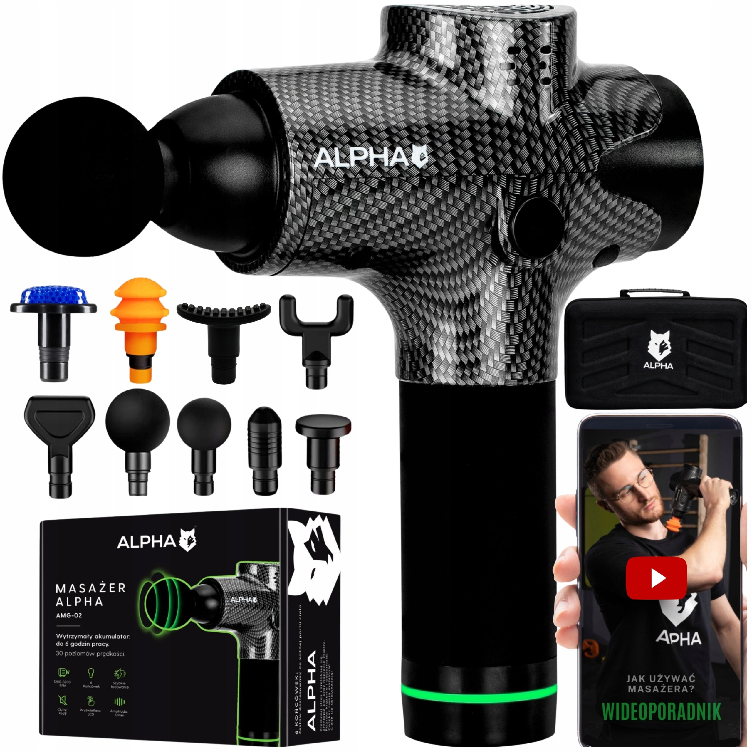 Alpha Massage Gun Pro - Massager for Back, Body and Feet