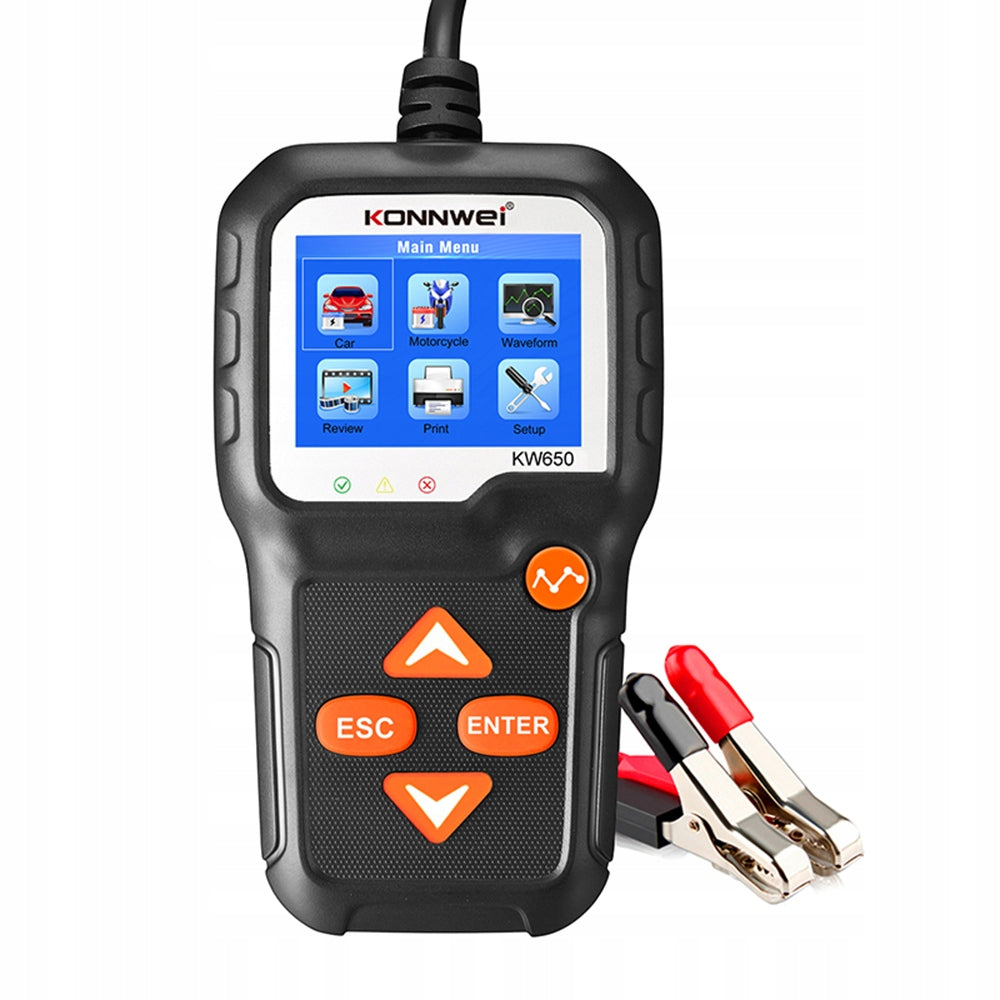 Alternator starter battery tester Konnwei KW650 - 6V 12V LCD Brand Konnwei