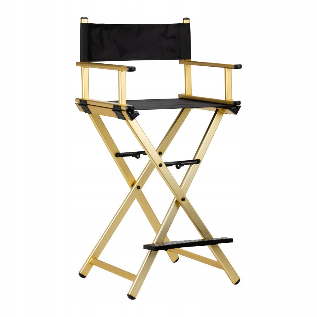 Alu gold makeup chair Upholstery color black