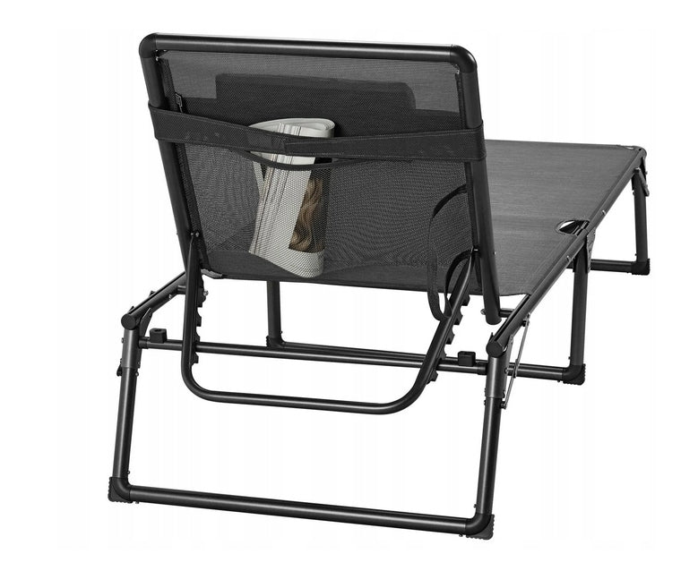 Aluminium sun lounger with headrest Livarno Home GREY ATLANTA PORTABLE Packaging status original