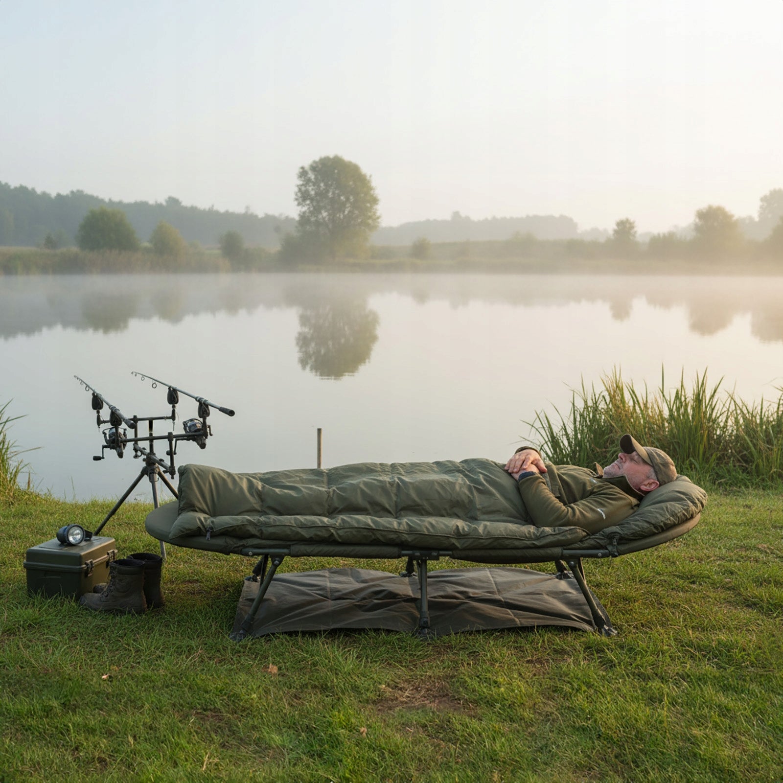 Aluminum Fishing Sleeping Bag Bed Camping 213X100 Cm TRAKKER Packaging status original