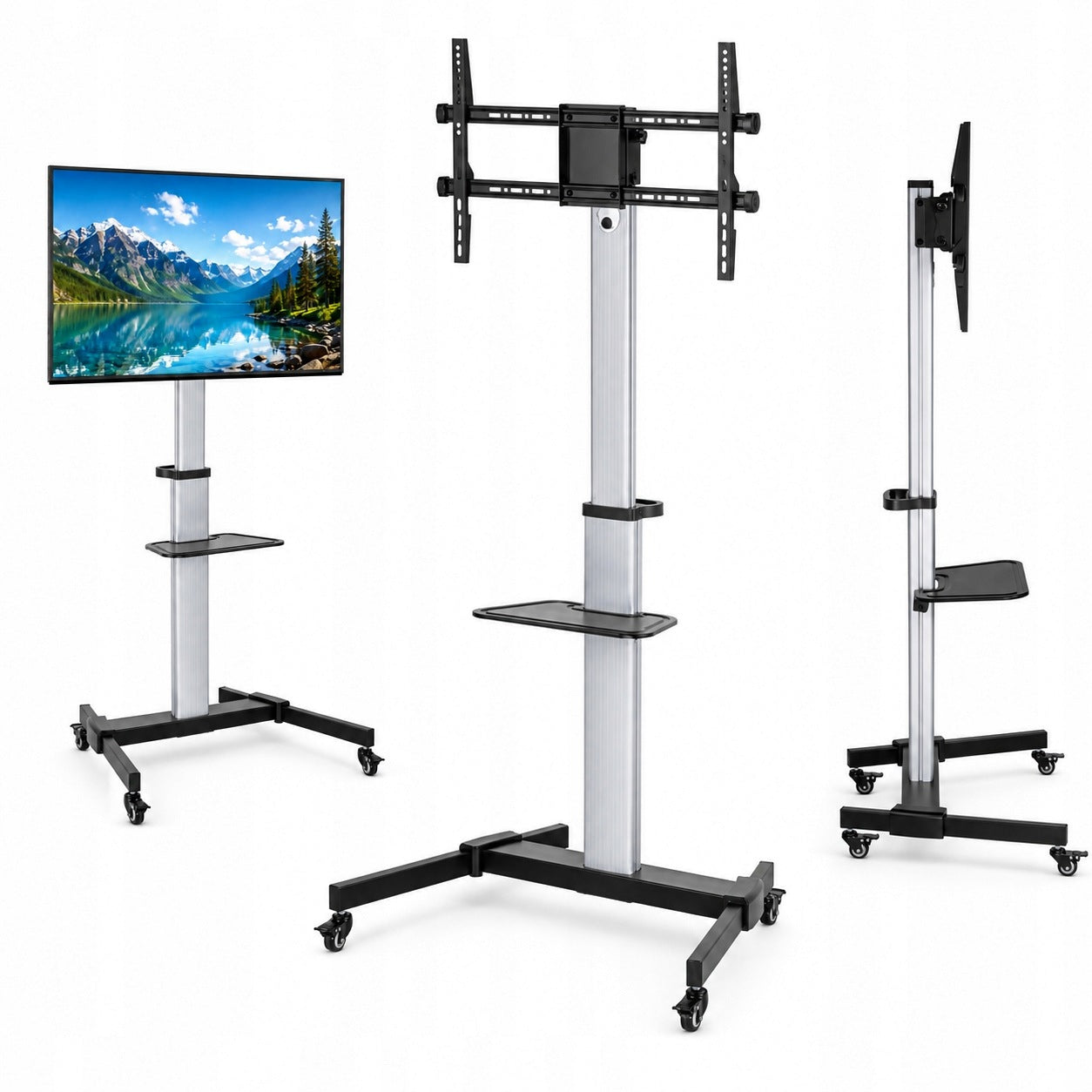 Aluminum Mobile TV Stand 37-86 Inch 50kg VESA 600x400 ART