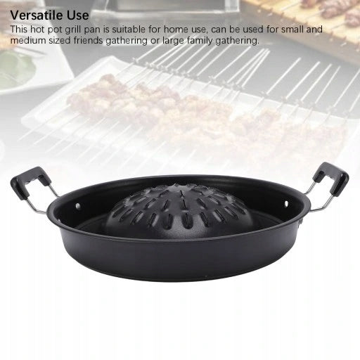 Aluminum Thai BBQ Grill and Hot Pot Pan 2 in 1 Non Stick 3 Diameter 30 cm