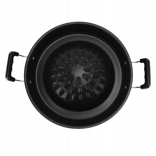 Aluminum Thai BBQ Grill and Hot Pot Pan 2 in 1 Non Stick 3