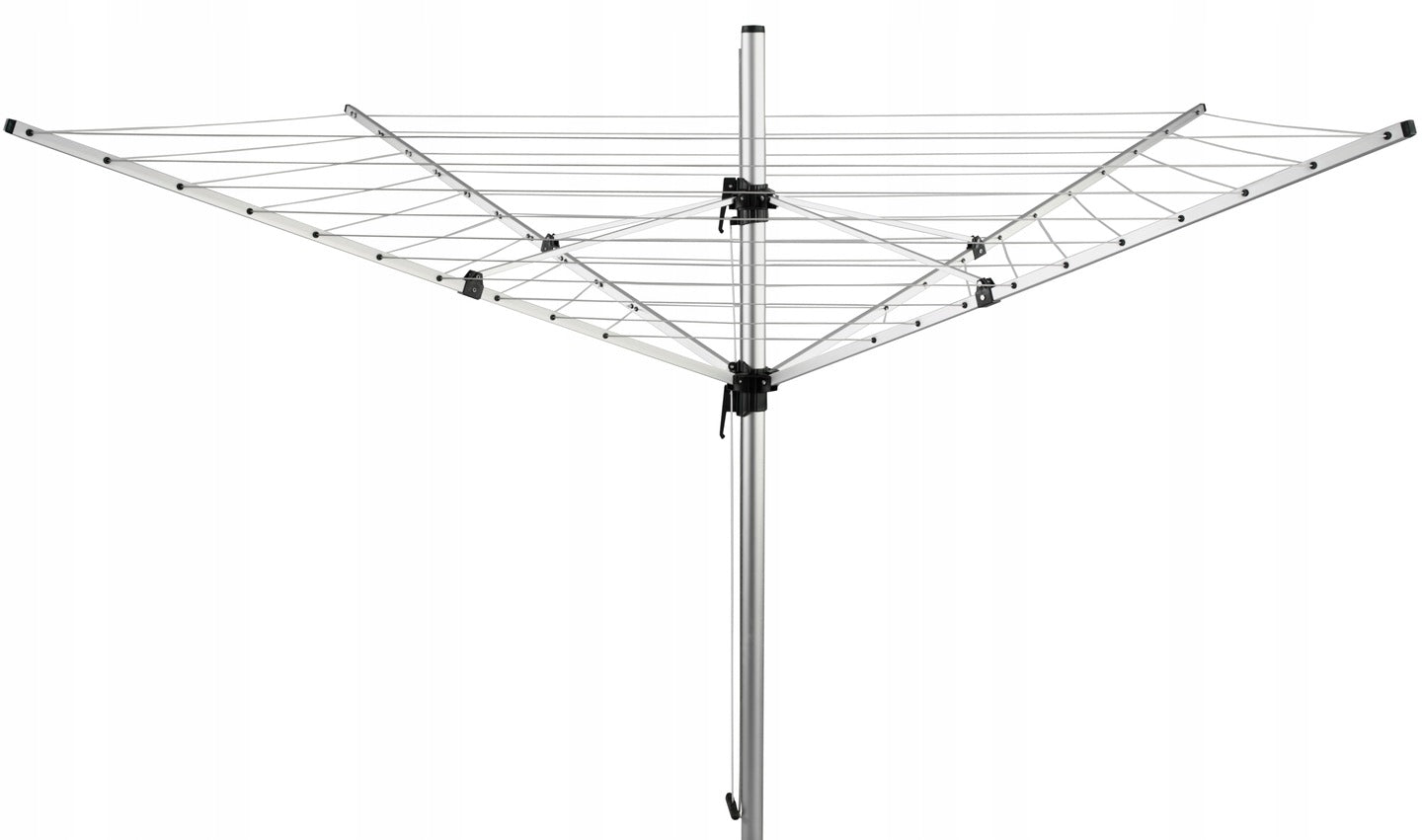 Aluminum rotating garden dryer, 4 arms, 55 m of Wendela Rorets cable