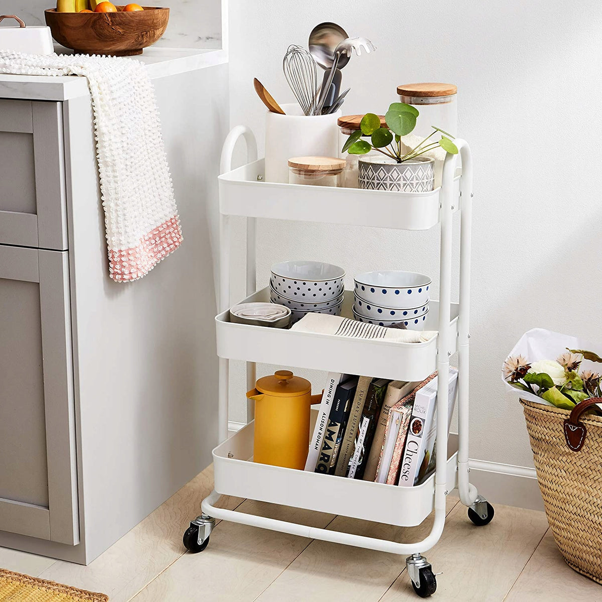 Amazon Basics Kitchen Cart 3 Tier White Manufacturer code WK1308402White
