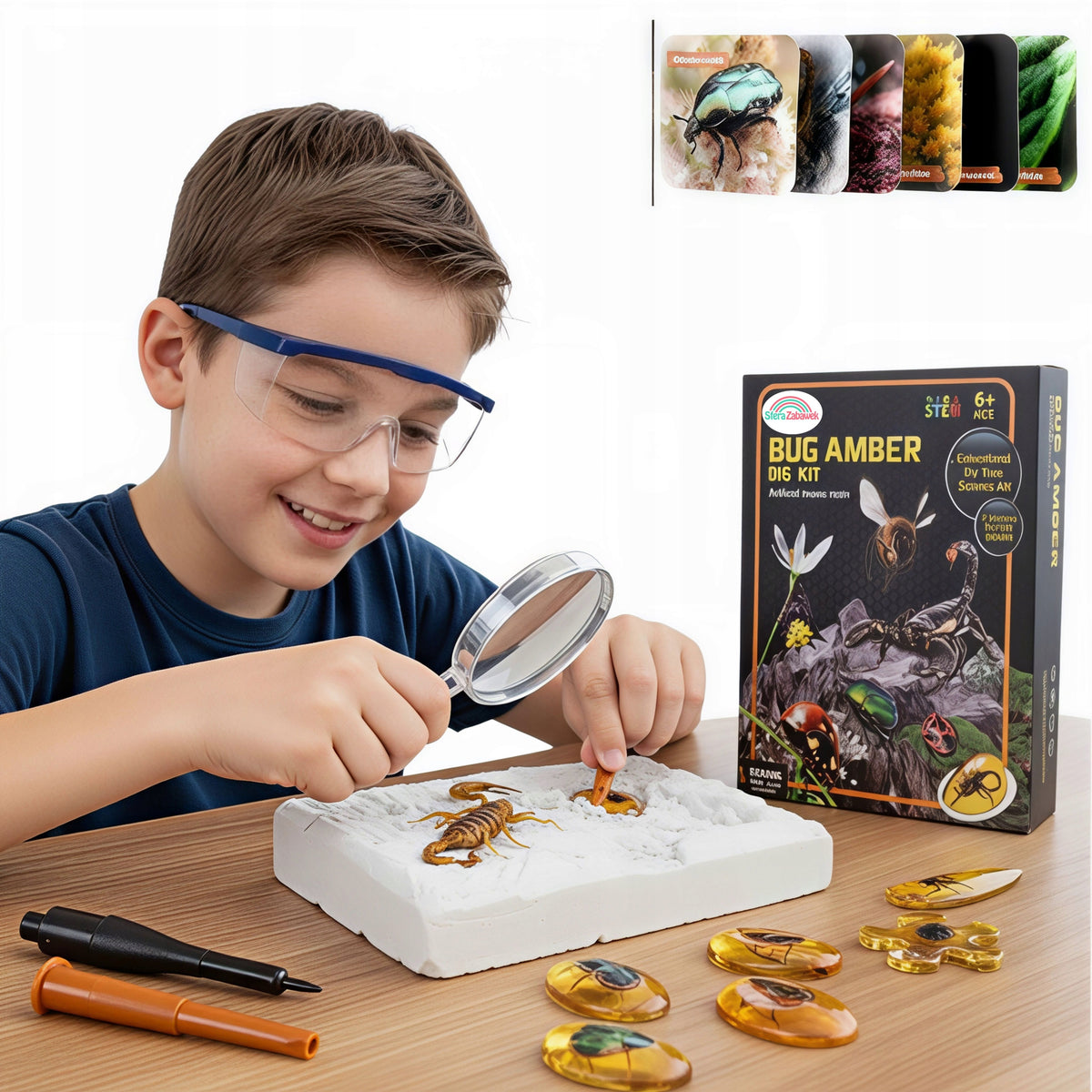 Amber Mine with Insects – Small Archaeologist Set, Educational Toy N