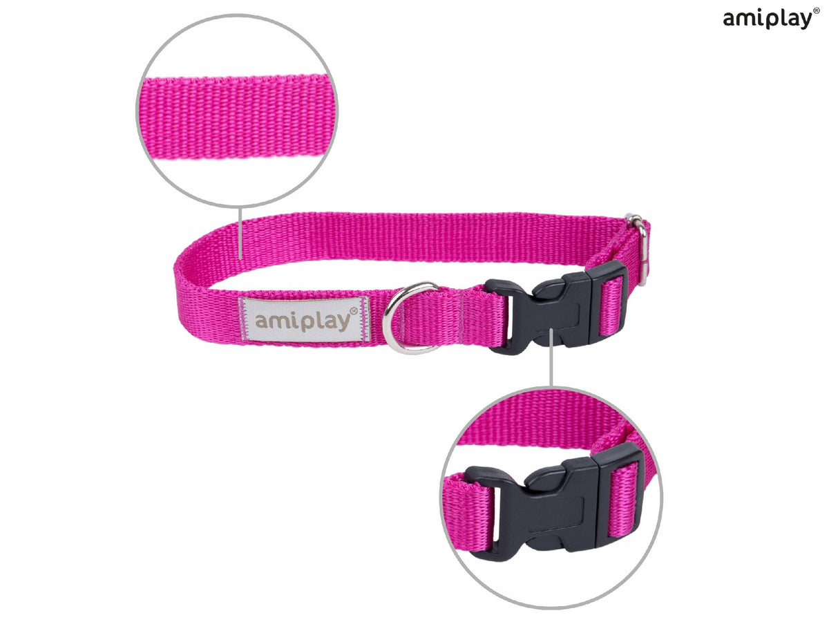 Amiplay Samba Collar Pink Size M Material for Dog Manufacturer code 5730480039430