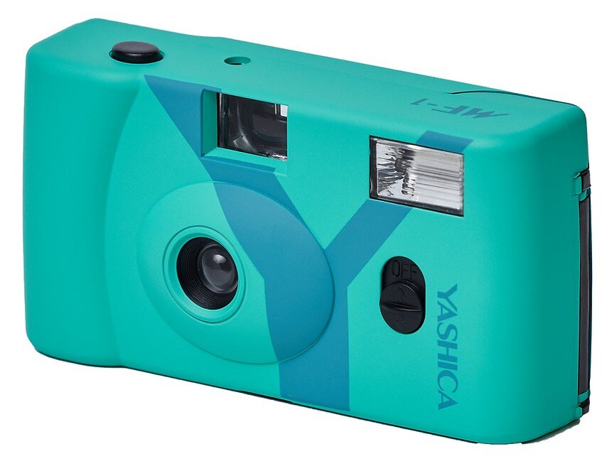Analog Camera YASHICA MF-1 Snapshot Art Camera Turquoise Brand Yashica
