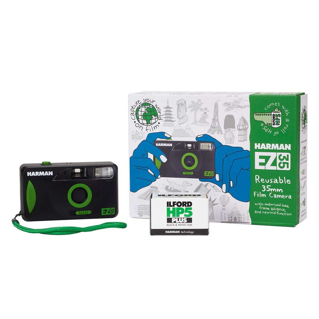 Analog camera HARMAN EZ-35 + Film ILFORD HP5 35mm 36 frames Brand HARMAN