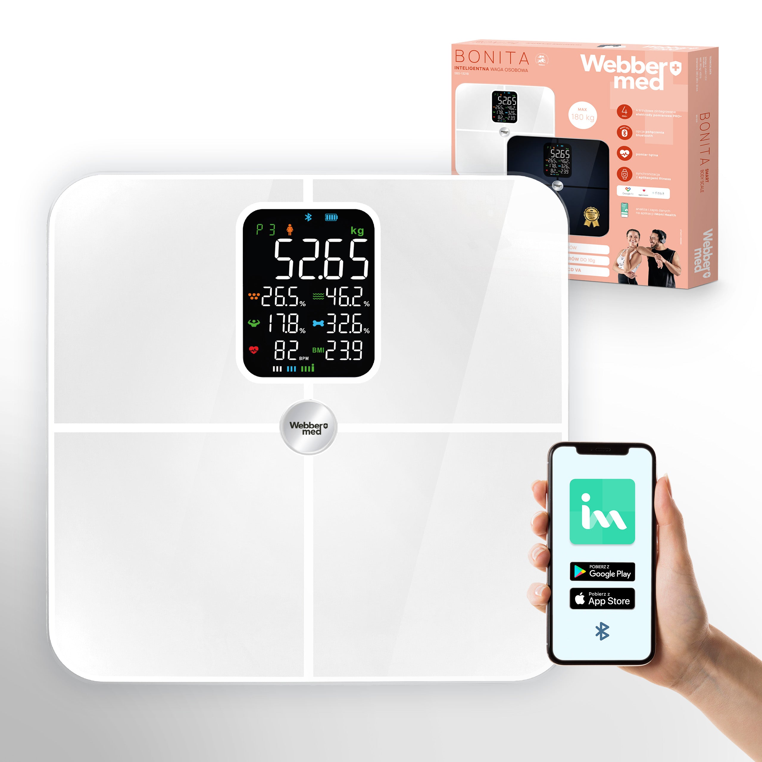 Analytical Bathroom Scale 16 Parameters Apple Health, Google Fit, IF1321B
