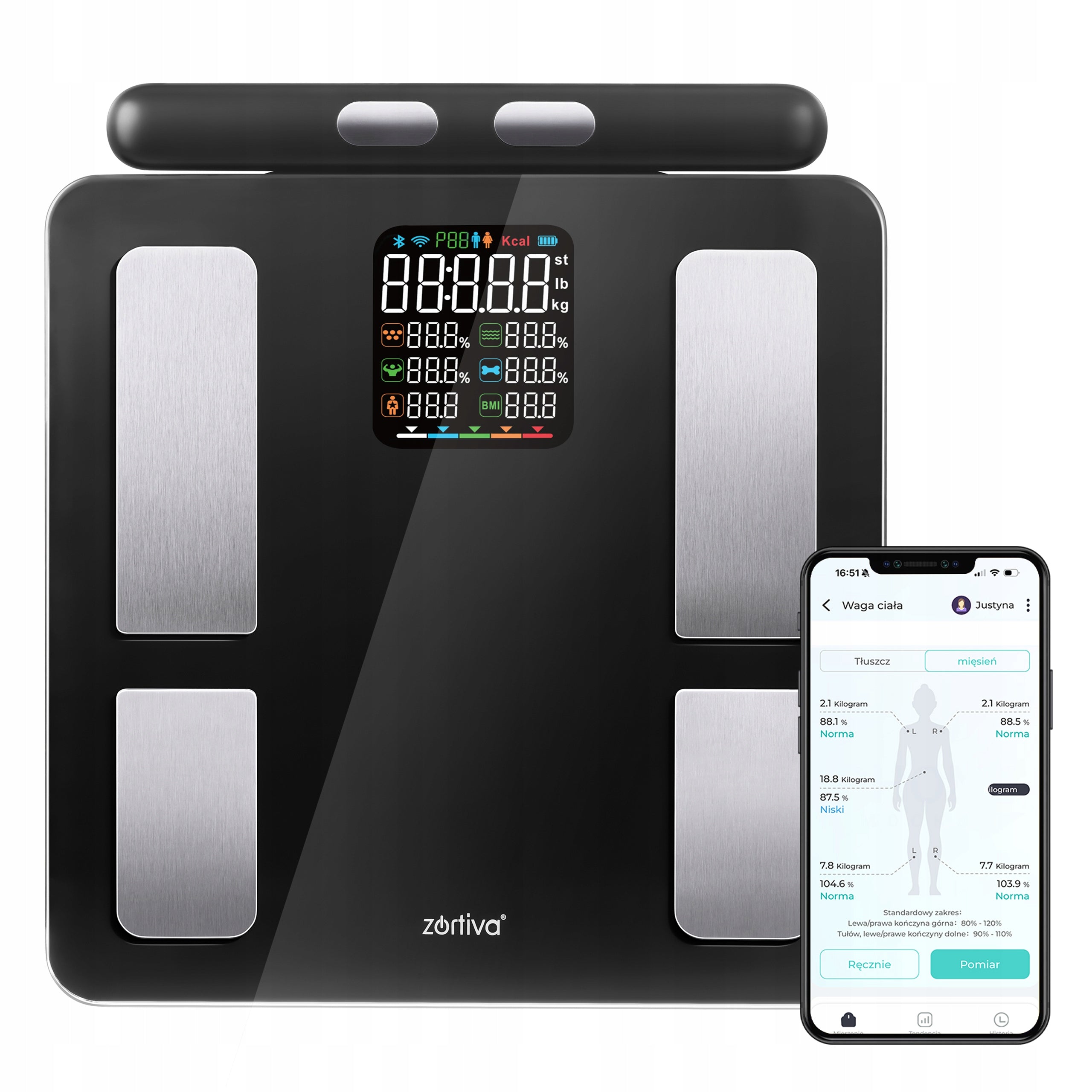 Analytical Bathroom Scale with Precision Handle 180kg Application in Polish