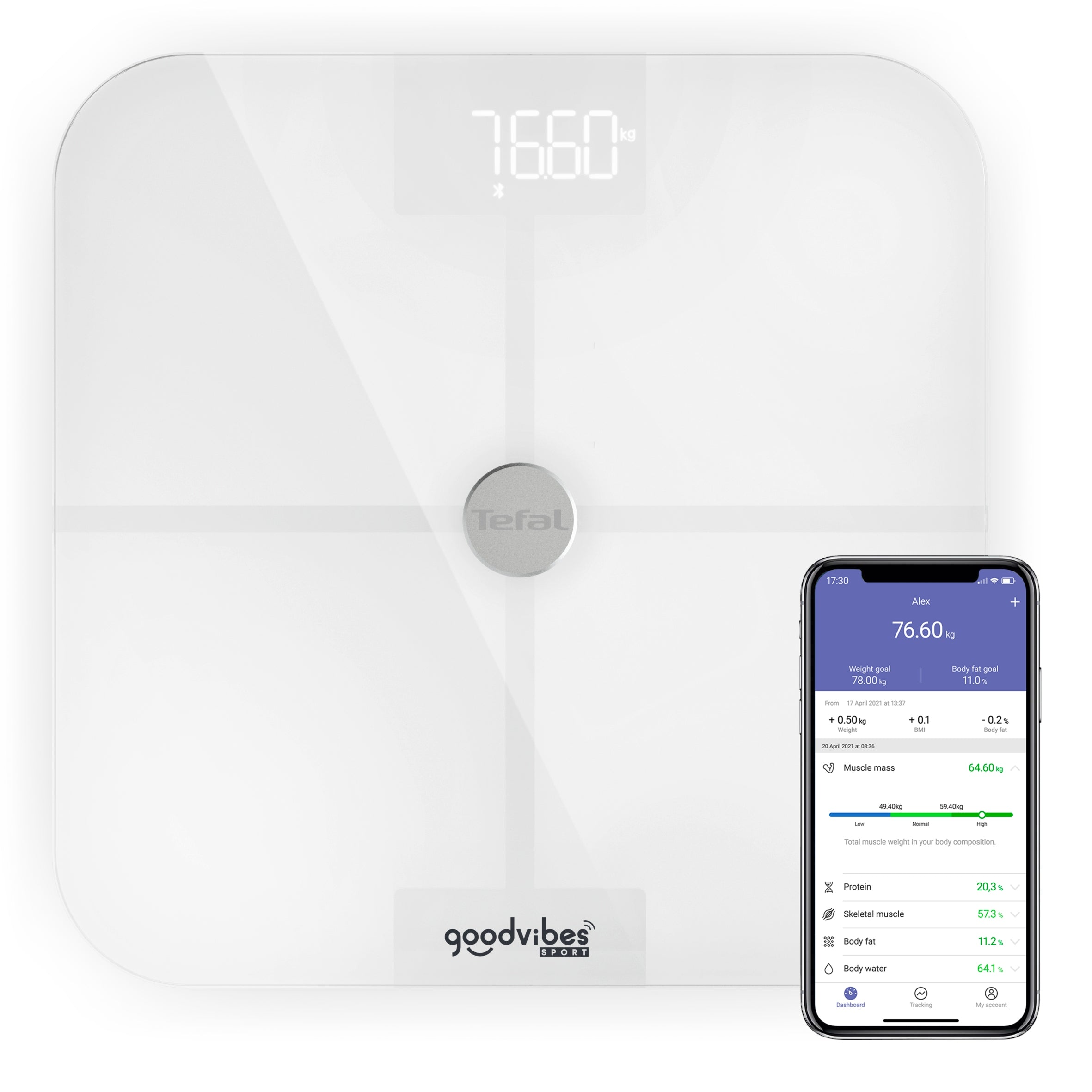 Analytical bathroom scale Tefal Goodvibes BM9640 BMI 180 kg