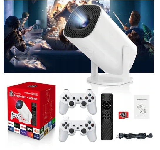 Android 11 LCD Projector, Built-in Games, 2 Pads