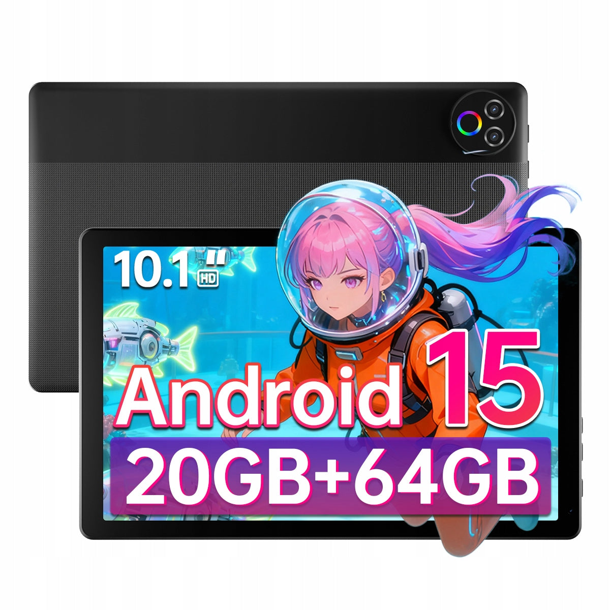 Android 15 Tablet 10"- 20GB+64GB ROM to 1TB 800×1280 IPS Dual Cameras