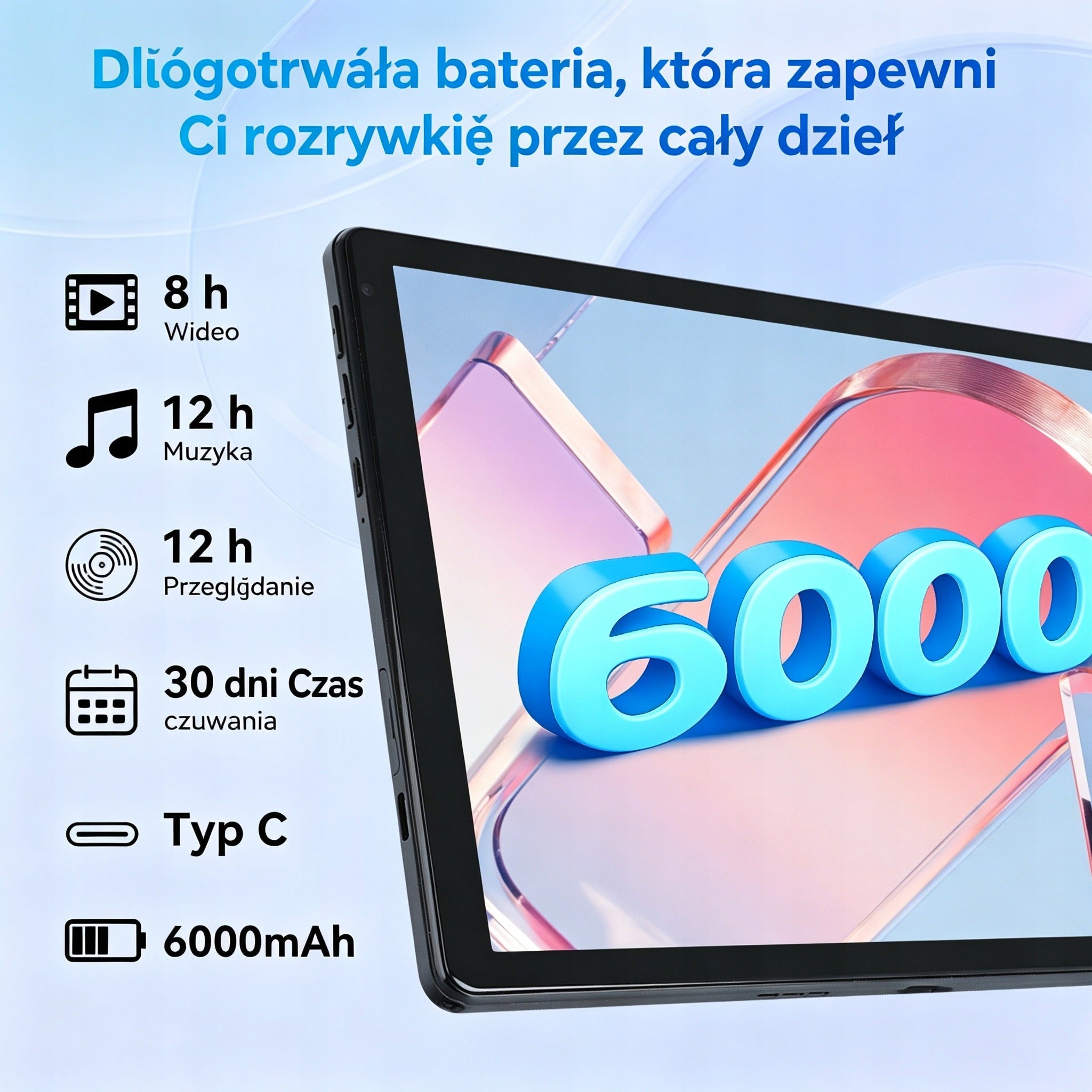 Android 16 10.1" Tablet 8-Core 30GB+128GB WIFI Keyboard Mouse for Study Manufacturer code QZBX108BKRC