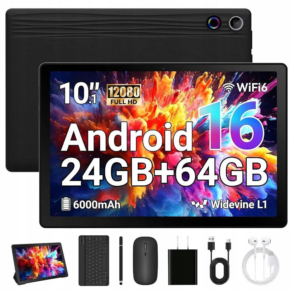 Android 16 Tablet Set 10 Inch 24GB+64GB+2TB TF 6000mAh Battery Widevine L1